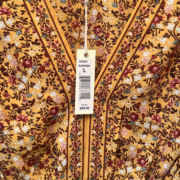 NWT Max Studio Floral Deep V Belted Peasant Blouse - Picture 5 of 11